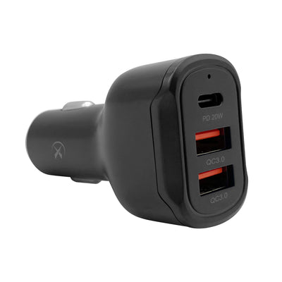 XCEED XC25 Triple-Port Fast Car Charger with USB-C PD and Dual USB-A QC3.0