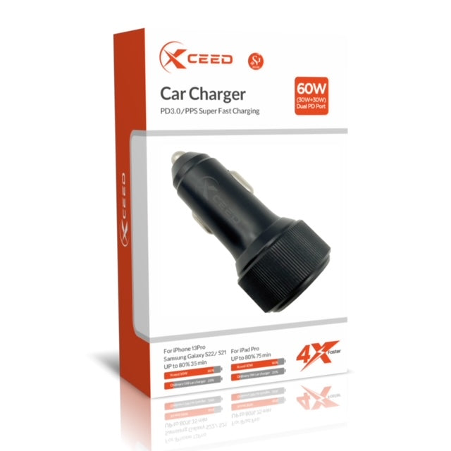 XCEED 60W DUAL USB-C PD CAR CHARGER XC17